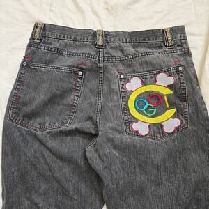Vintage Coogi Jeans Size 36x34 Black Wash Embroidered Denim Y2K Baggy Fit